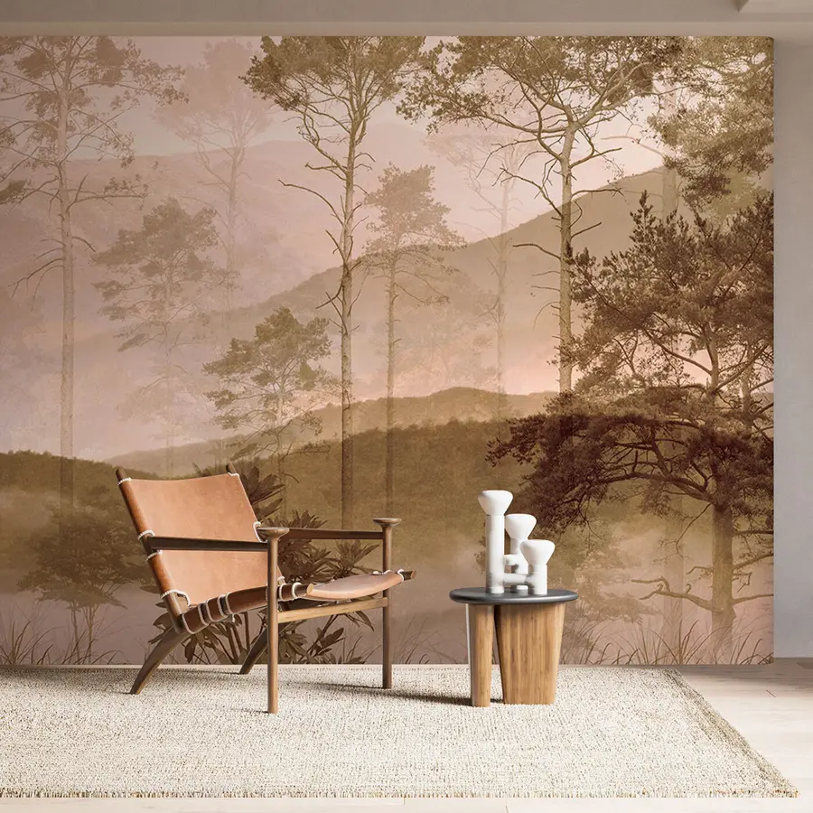 Fototapet Skog i grunge stil, väggmålning u97058