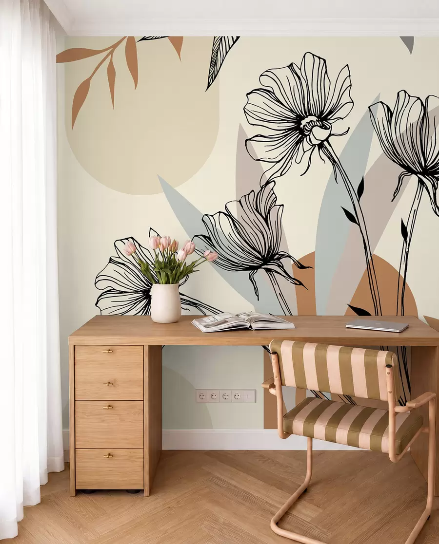 Fototapet Populära tapeter i boho-stil med blommor u97028