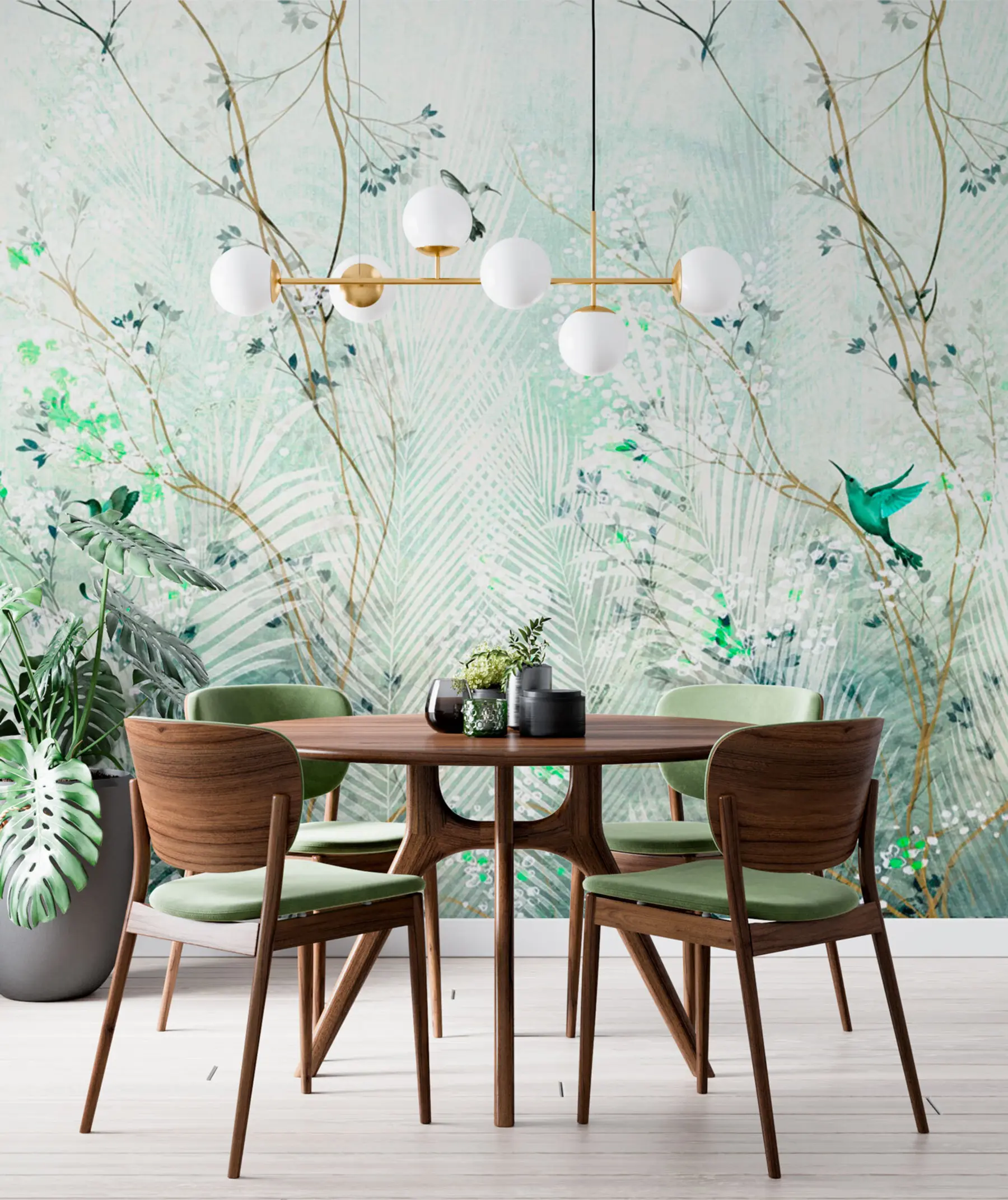 Fototapet Kolibrier i trädgården u97048