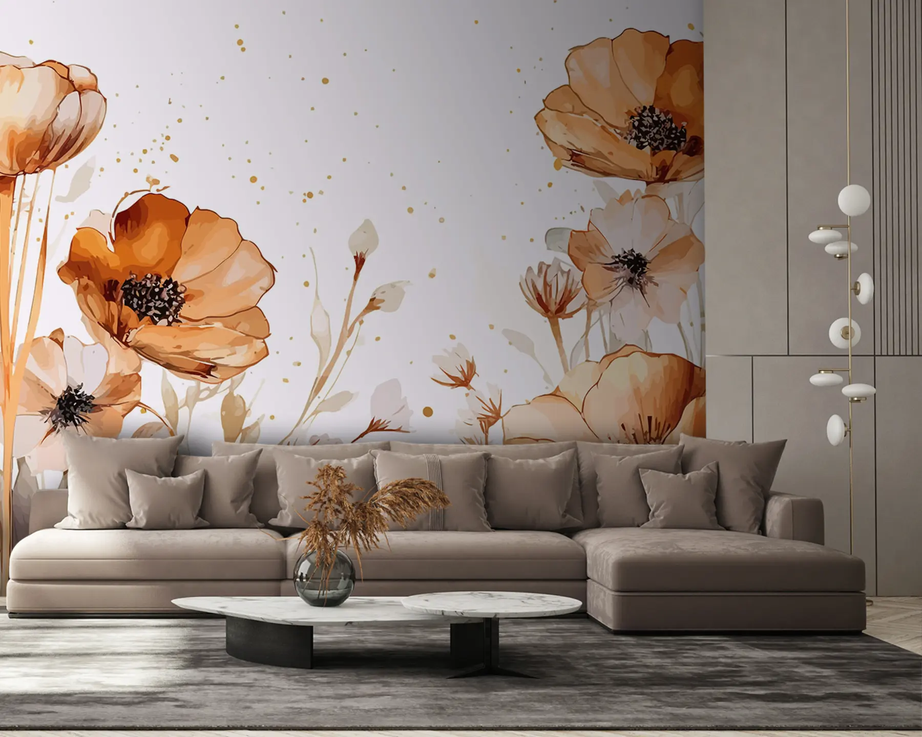 Fototapet Akvarell blommor u96960