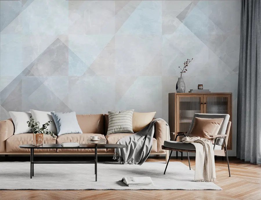 Fototapet Geometrisk abstraktion i pastellfärger u97267