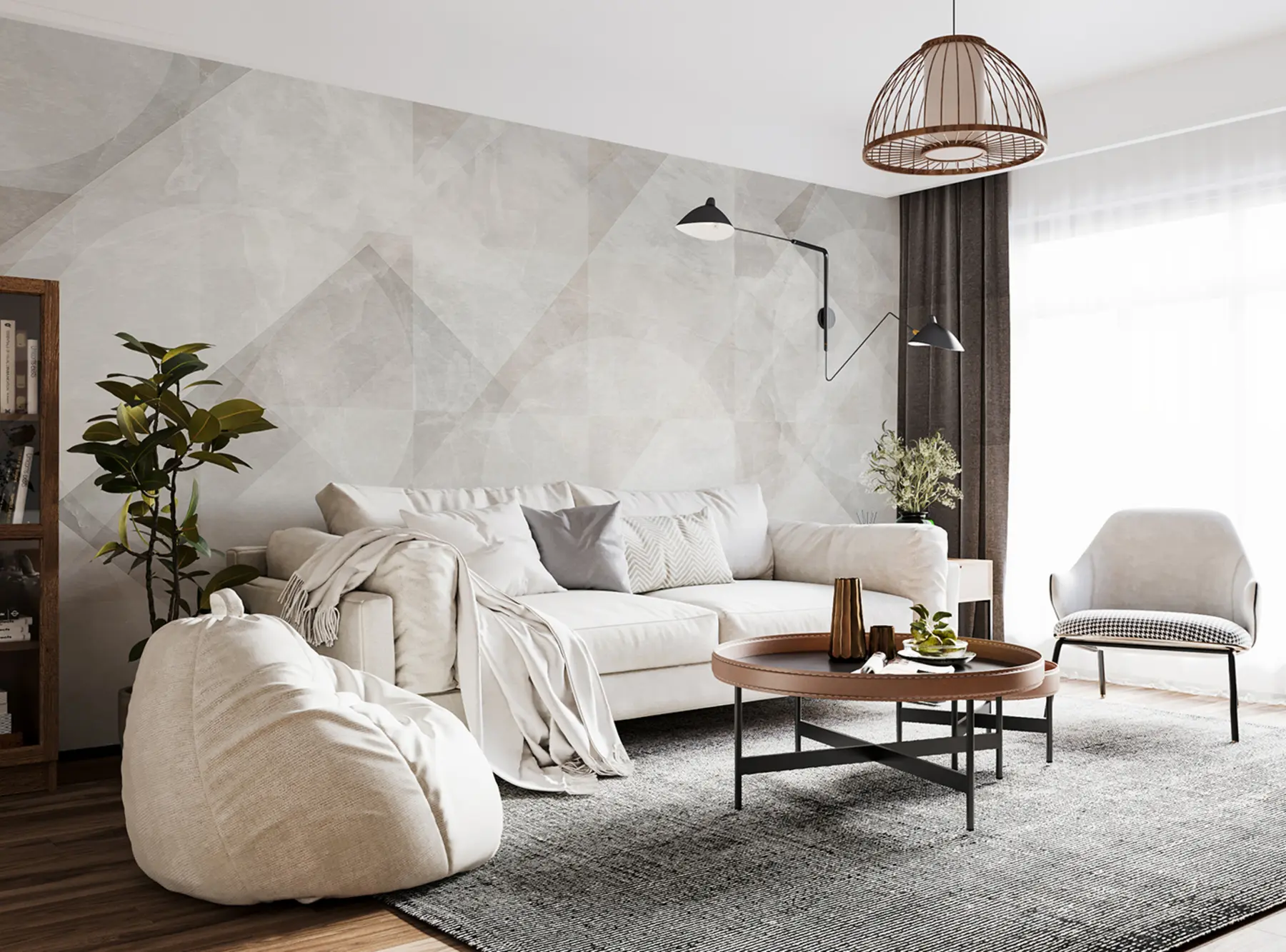 Fototapet Geometrisk abstraktion på en marmorbakgrund i pastellfärger u97269