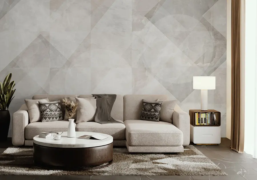 Fototapet Geometrisk abstraktion på en marmorbakgrund i pastellfärger u97269