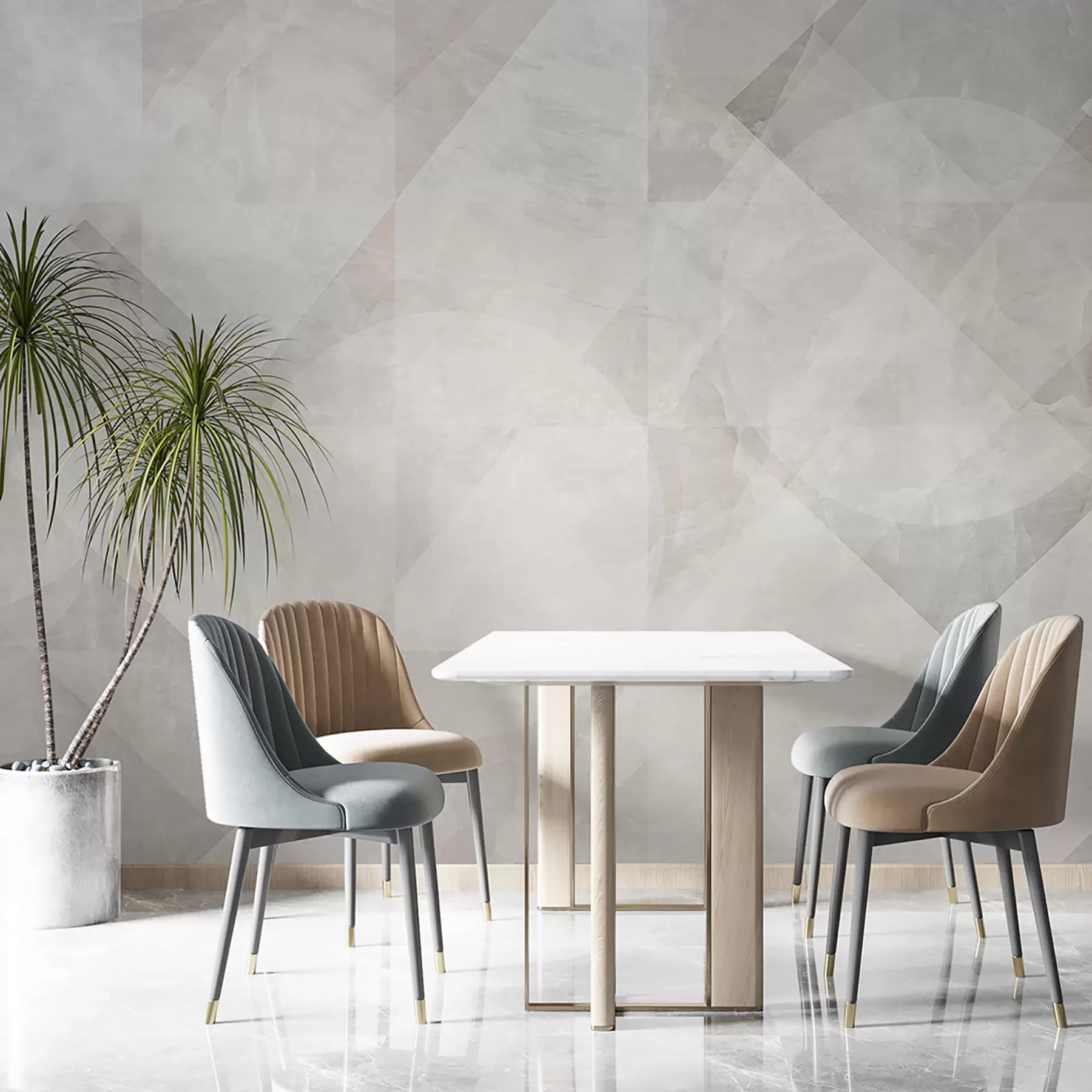 Fototapet Geometrisk abstraktion på en marmorbakgrund i pastellfärger u97269