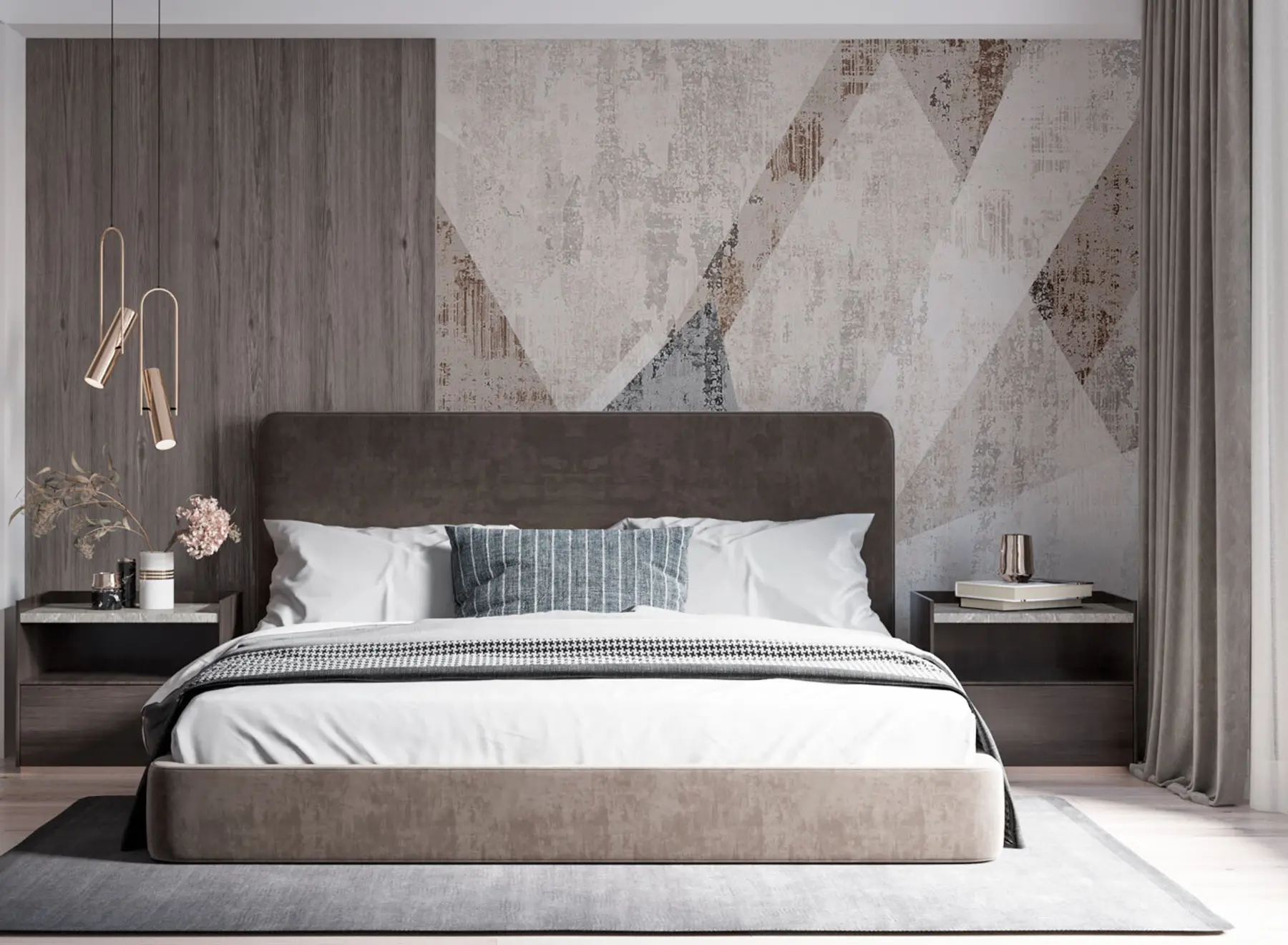 Fototapet Moderna geometriska former av trianglar i stil med grungeloft u97203