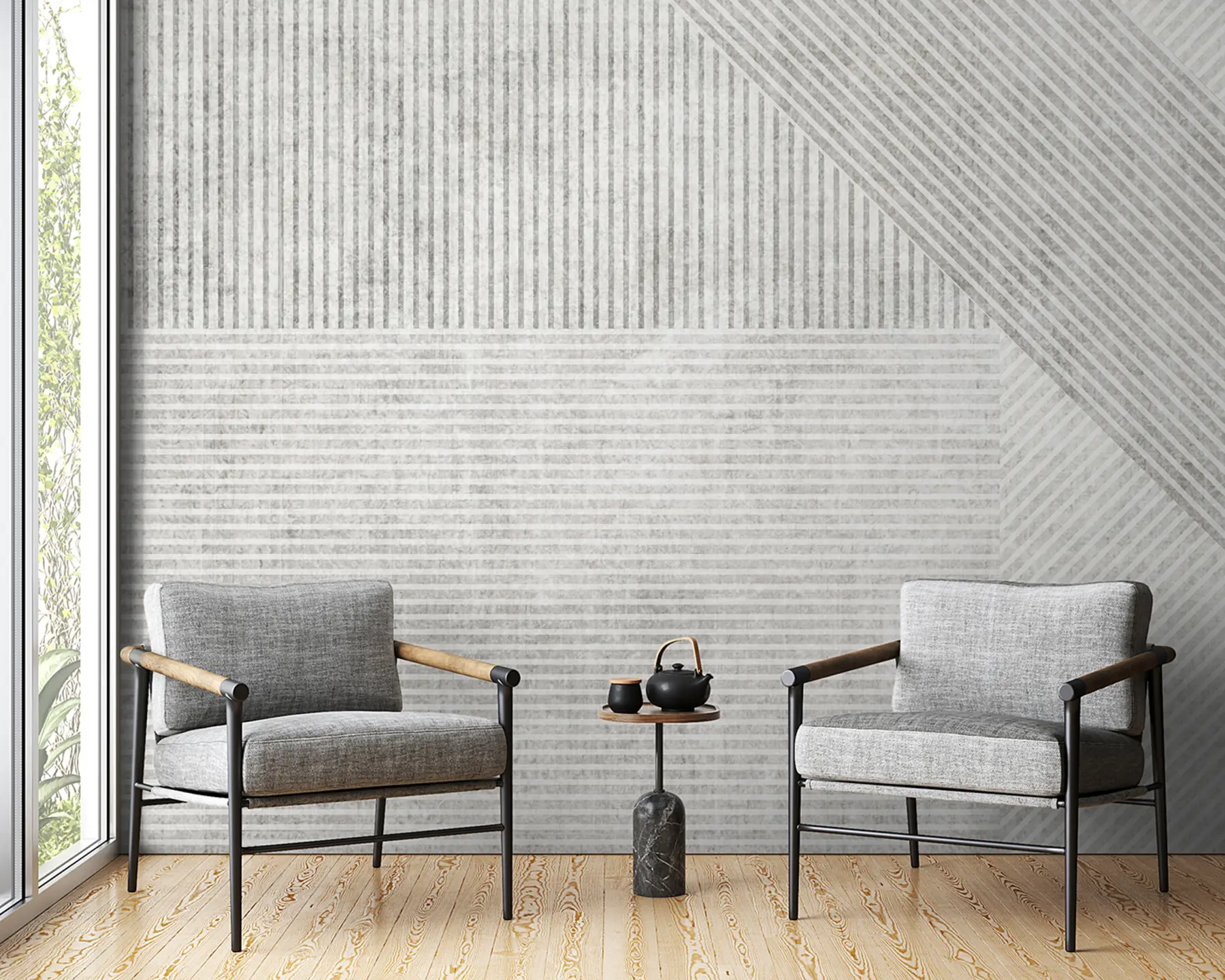 Fototapet Geometriska vintage linjer u96331