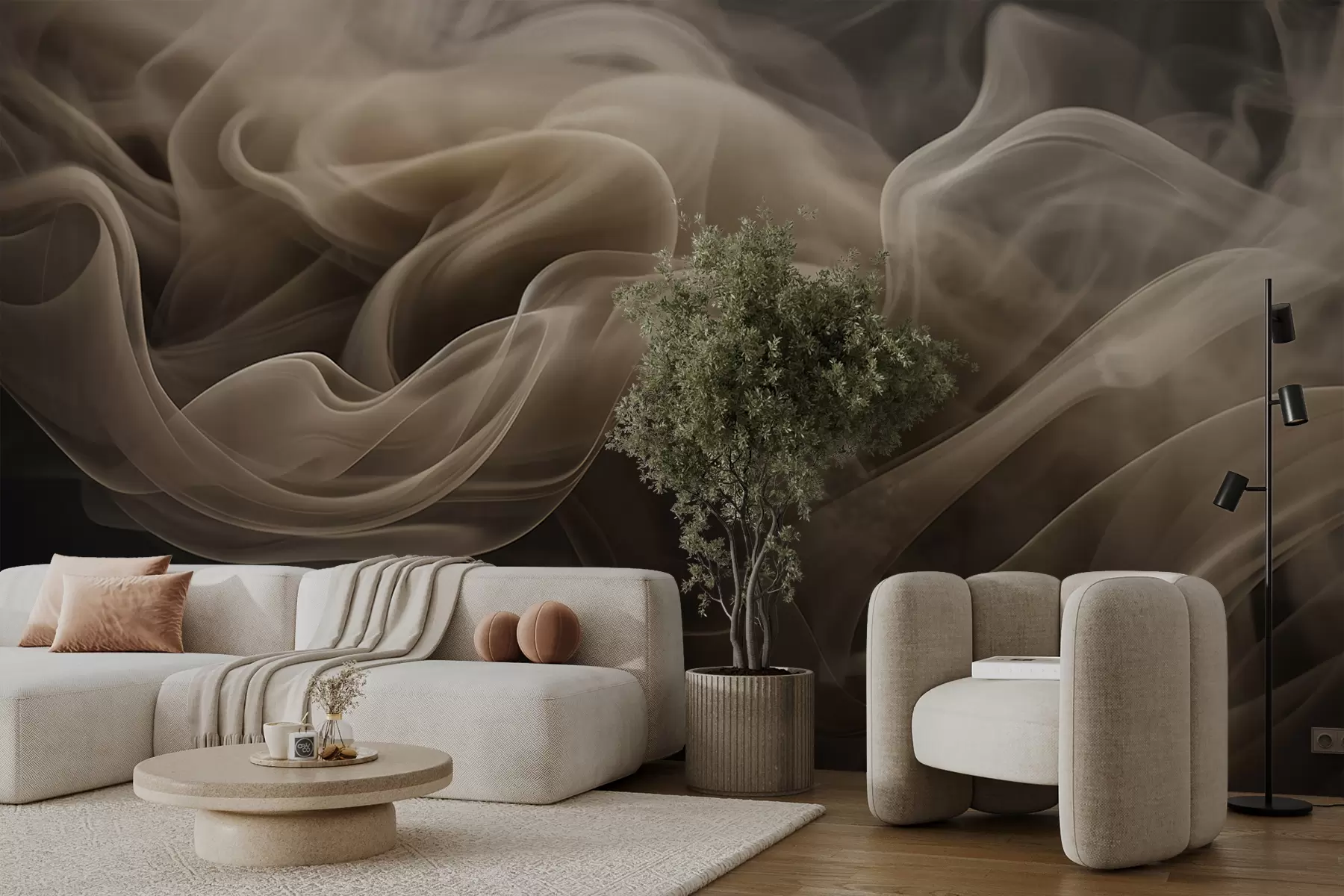 Fototapet Abstrakta vågor av rök u96591