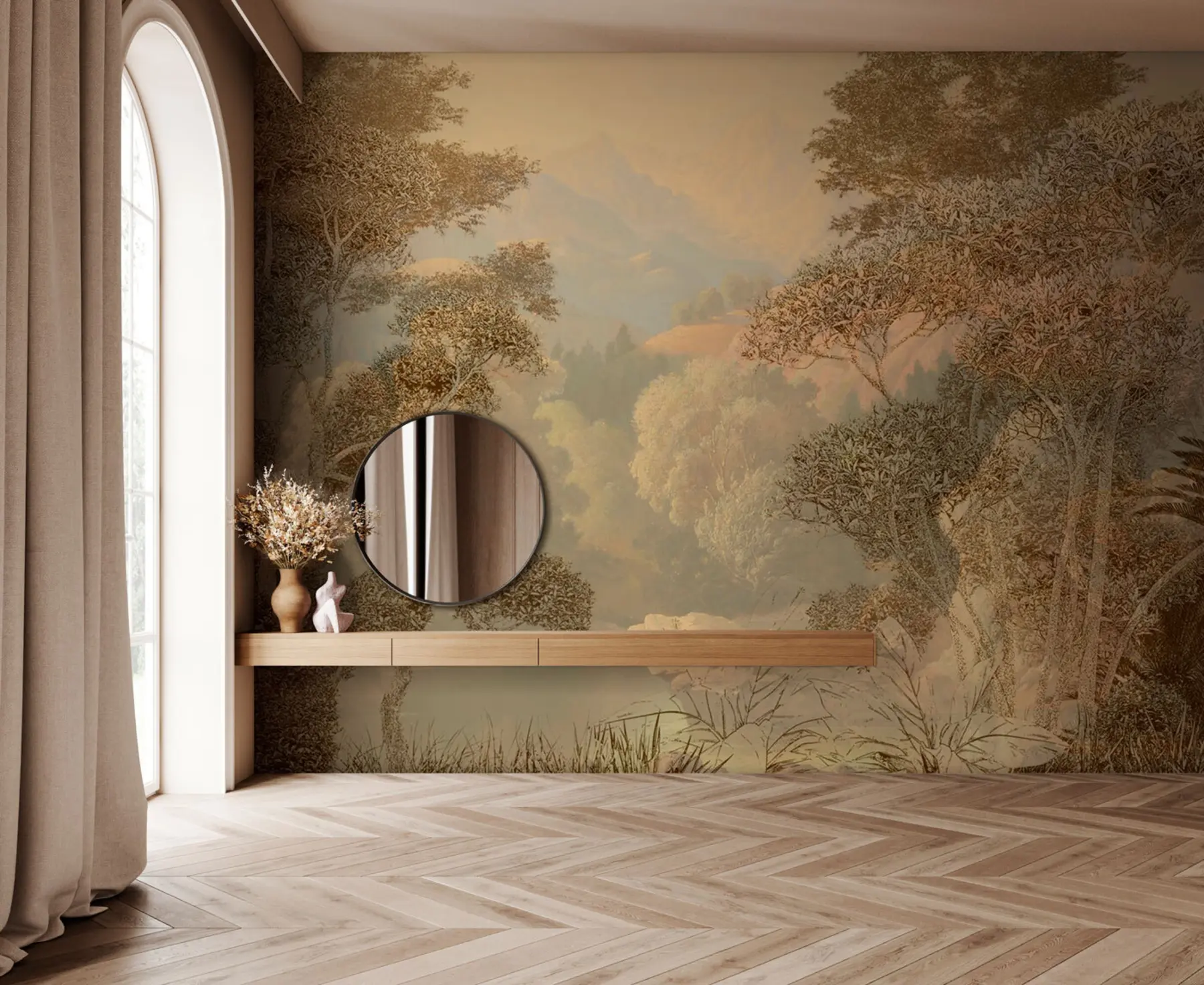 Fototapet Tropisk skog i bruna toner u97403