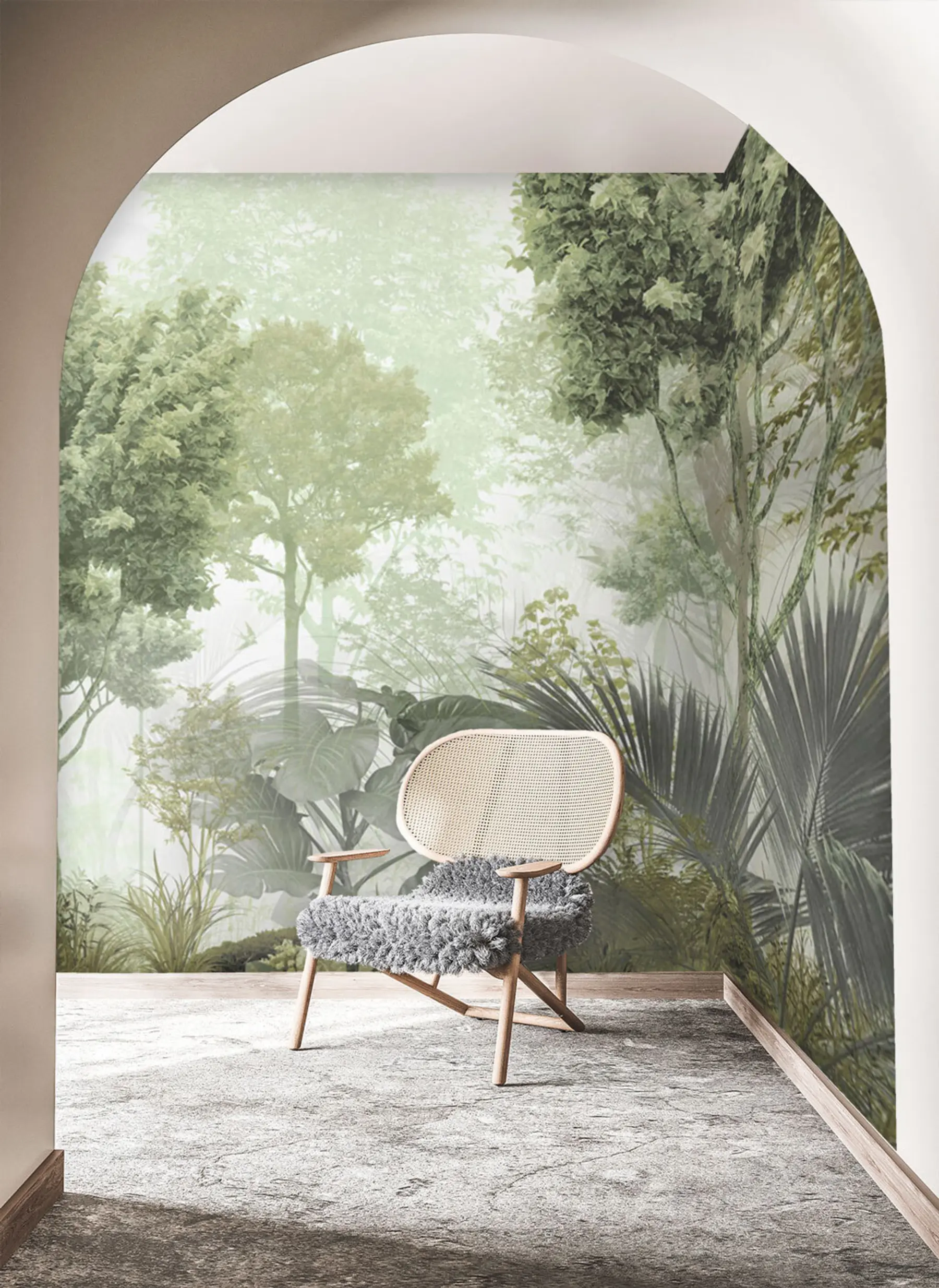 Fototapet Morgon i skogens djup u97409