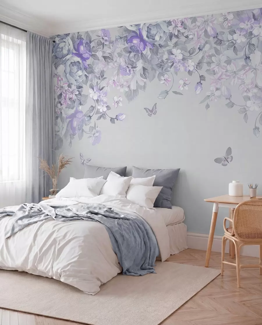 Fototapet Violett blomsterbåge u94295v3