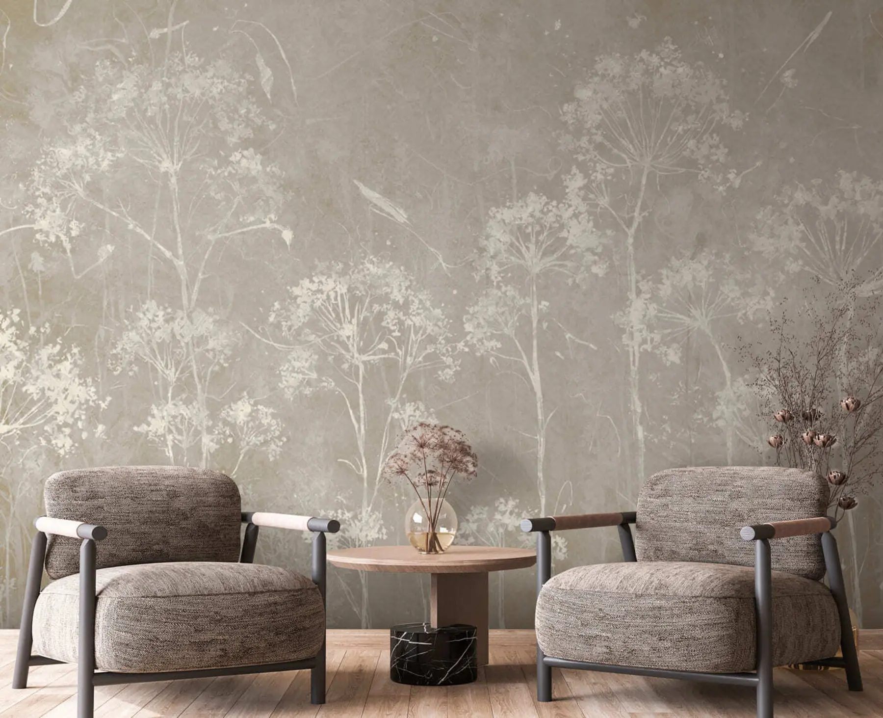 Fototapet Vilda blommor i grunge stil u96551v2