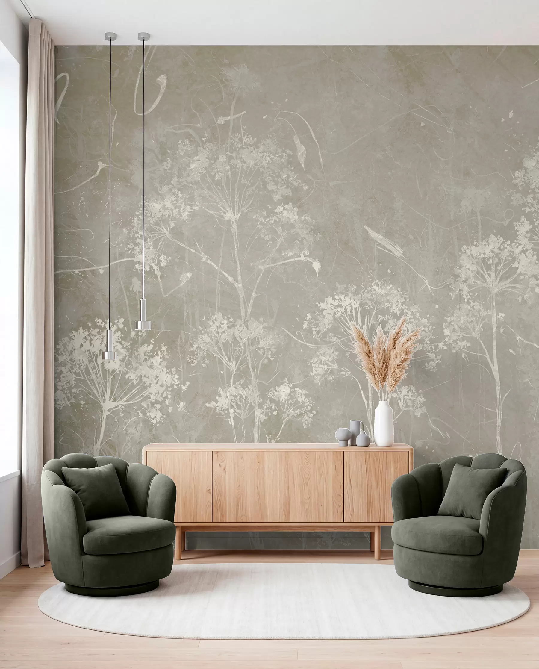 Fototapet Vilda blommor i grunge stil u96551v2