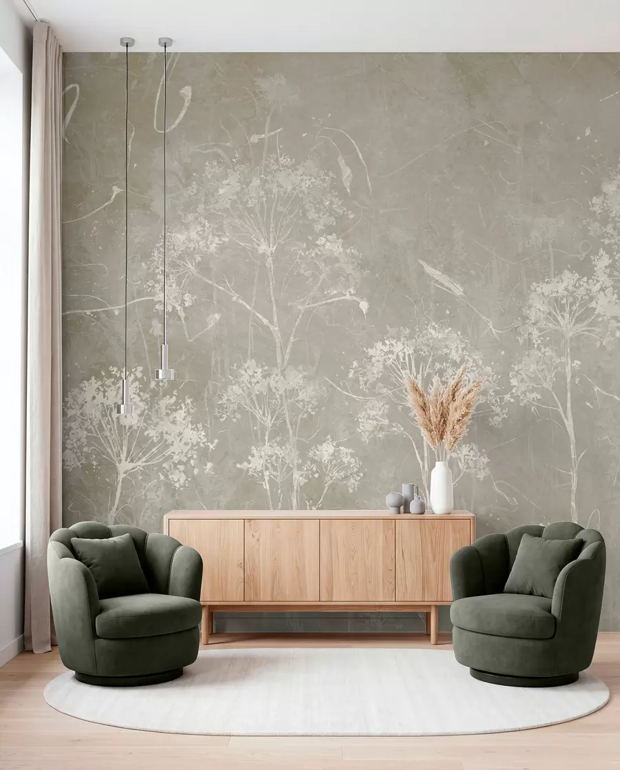 Fototapet Vilda blommor i grunge stil u96551v2