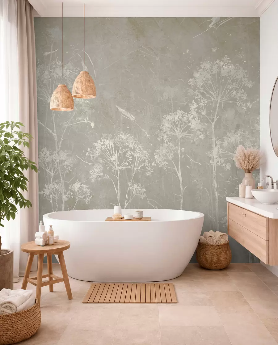 Fototapet Vilda blommor i grunge stil u96551v2