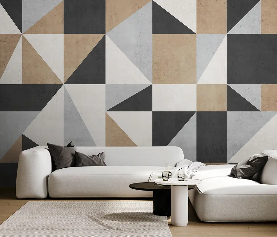 Fototapet Geometrisk abstraktion på en betongvägg u97643