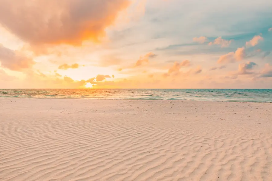 Fototapet Strand vit sand hav och vågor u97894