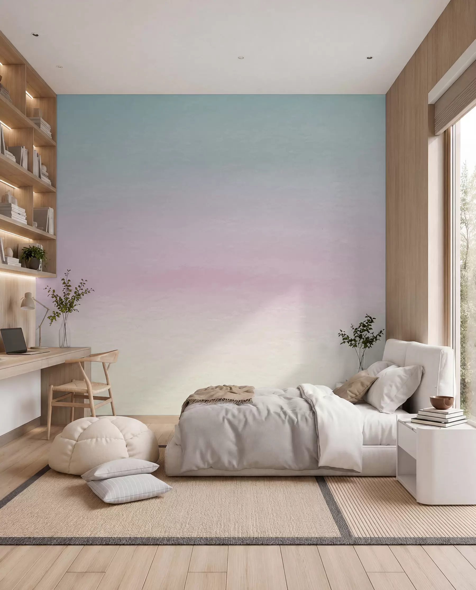 Fototapet Ombre i rosa och blå stil u98238