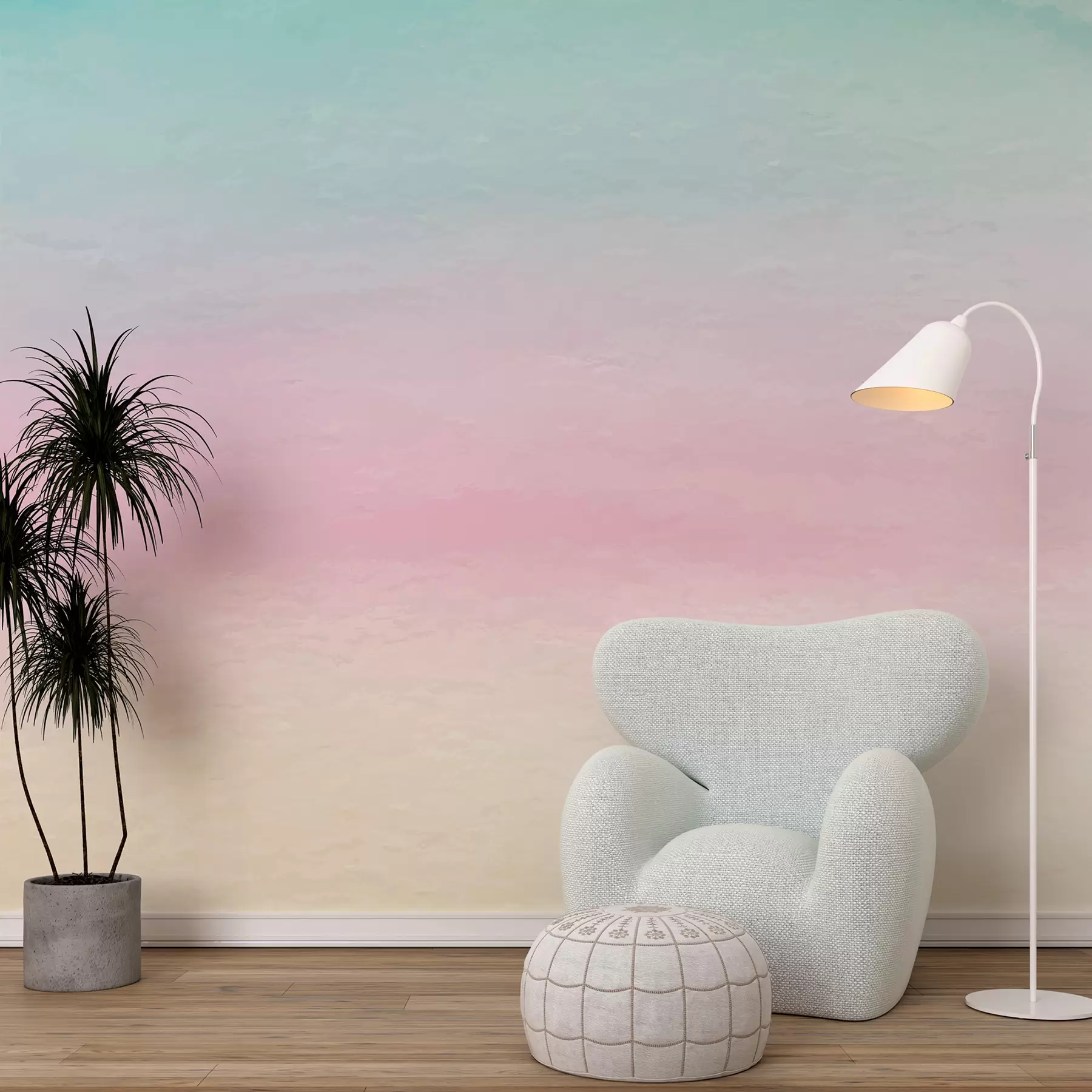 Fototapet Ombre i rosa och blå stil u98238