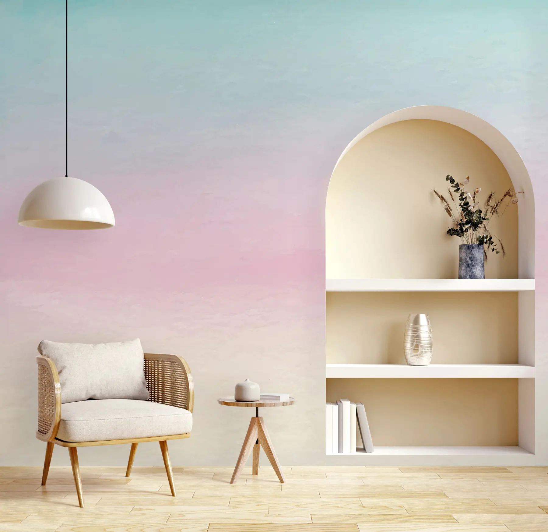 Fototapet Ombre i rosa och blå stil u98238
