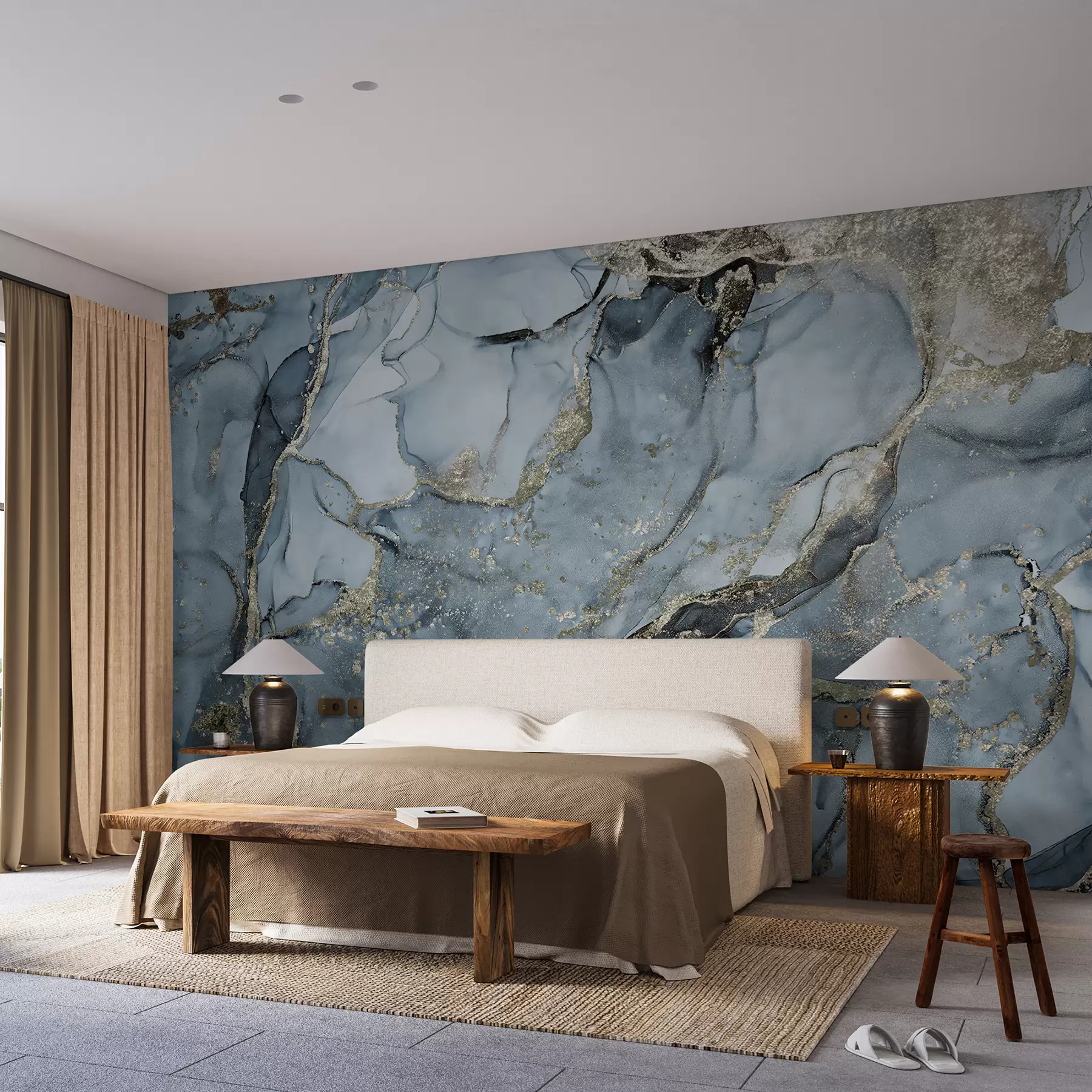 Fototapet Blå marmor u93578v3