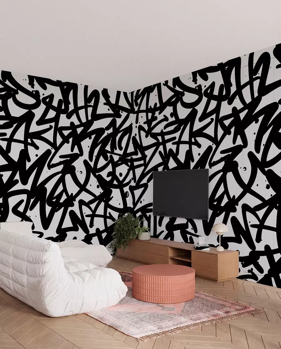 Fototapet Graffiti Känslor: Svart u99087v3