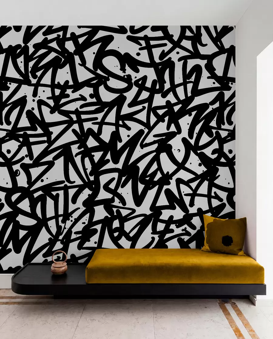 Fototapet Graffiti Känslor: Svart u99087v3
