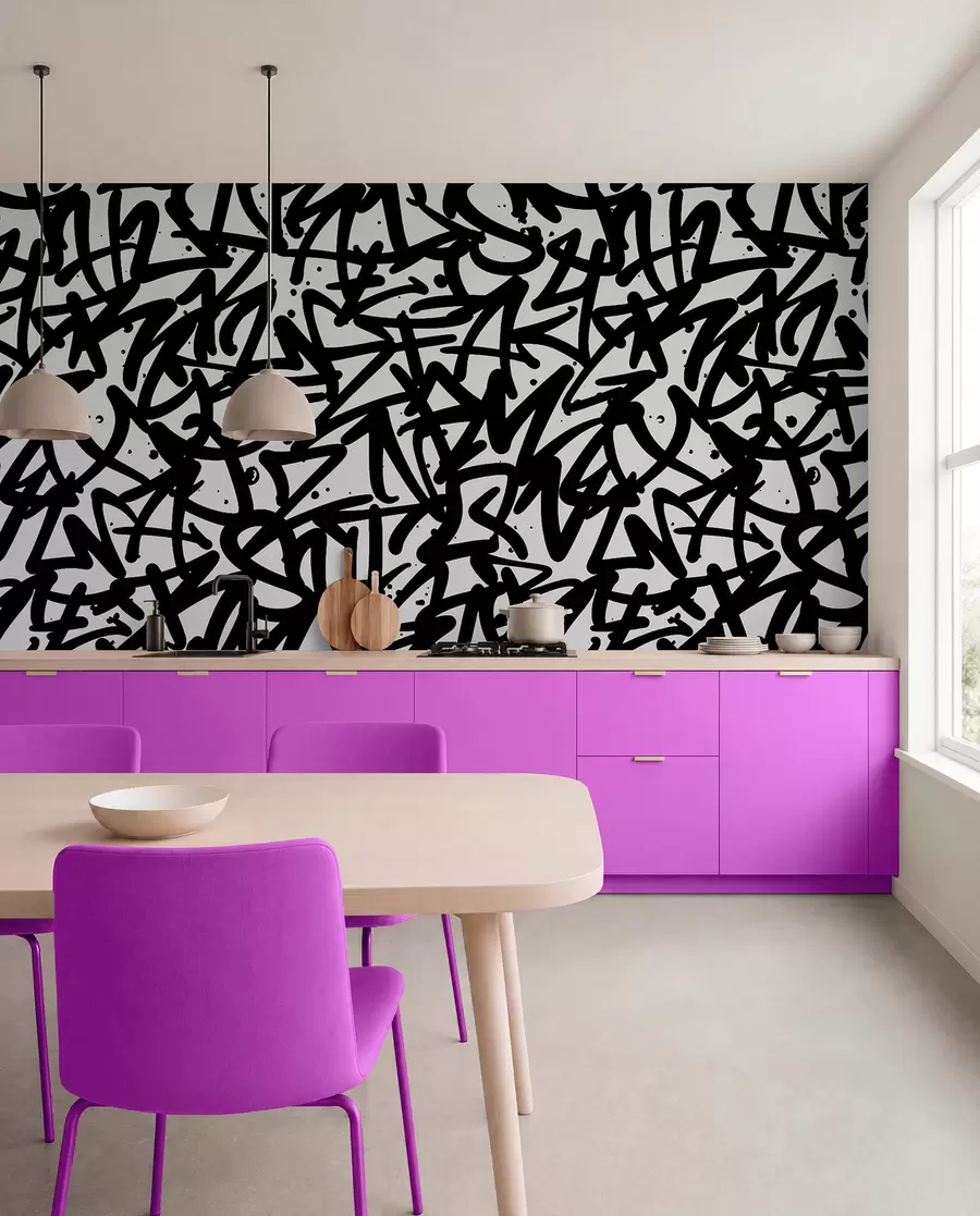 Fototapet Graffiti Känslor: Svart u99087v3