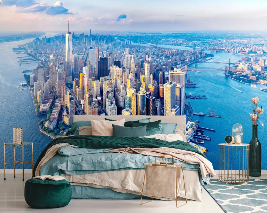 Fototapet Fågelperspektiv på Manhattan i New York, USA u98643