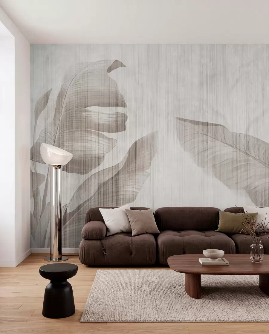 Fototapet Tropiska blad i grunge-stil u00299d1