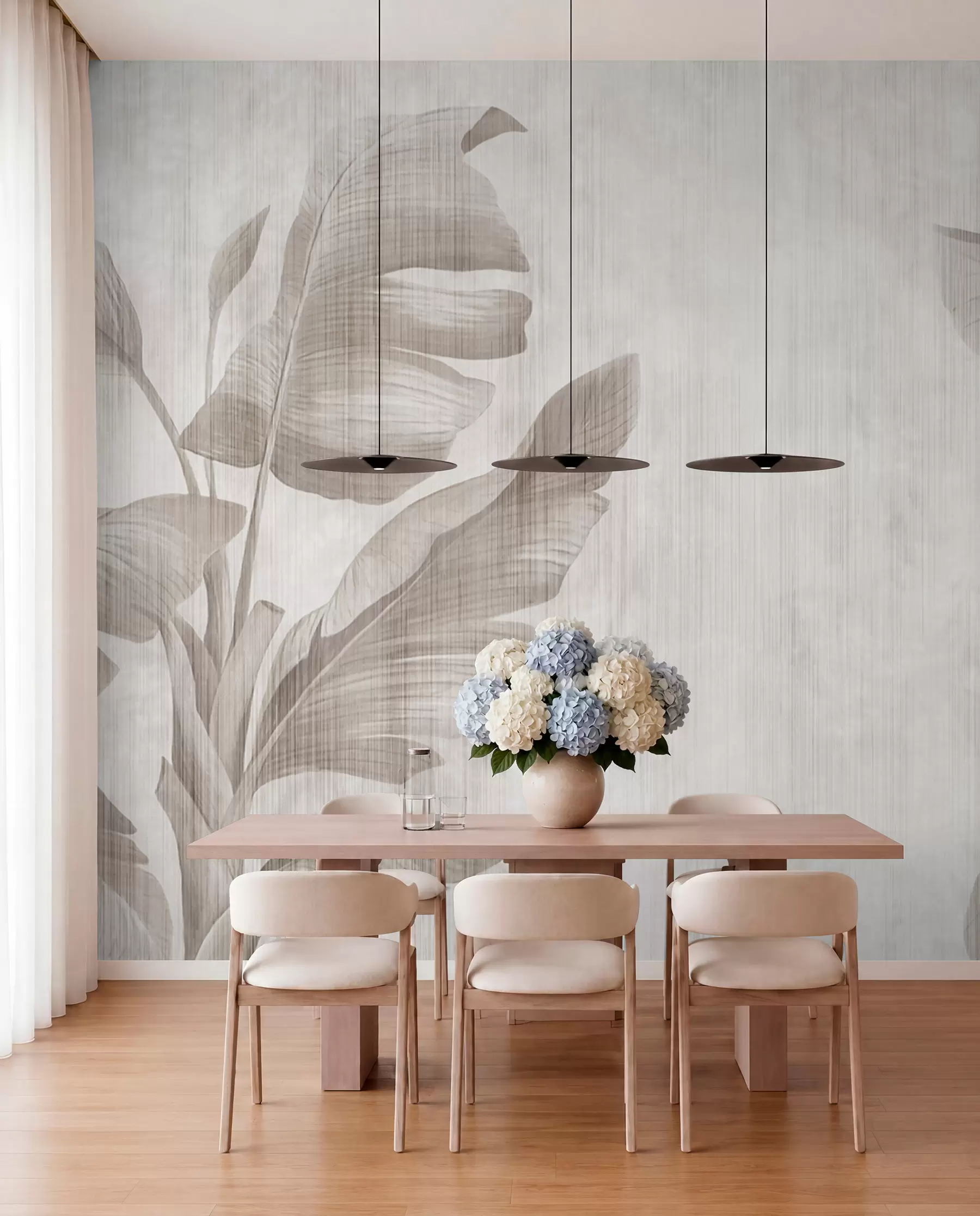 Fototapet Tropiska blad i grunge-stil u00299d2