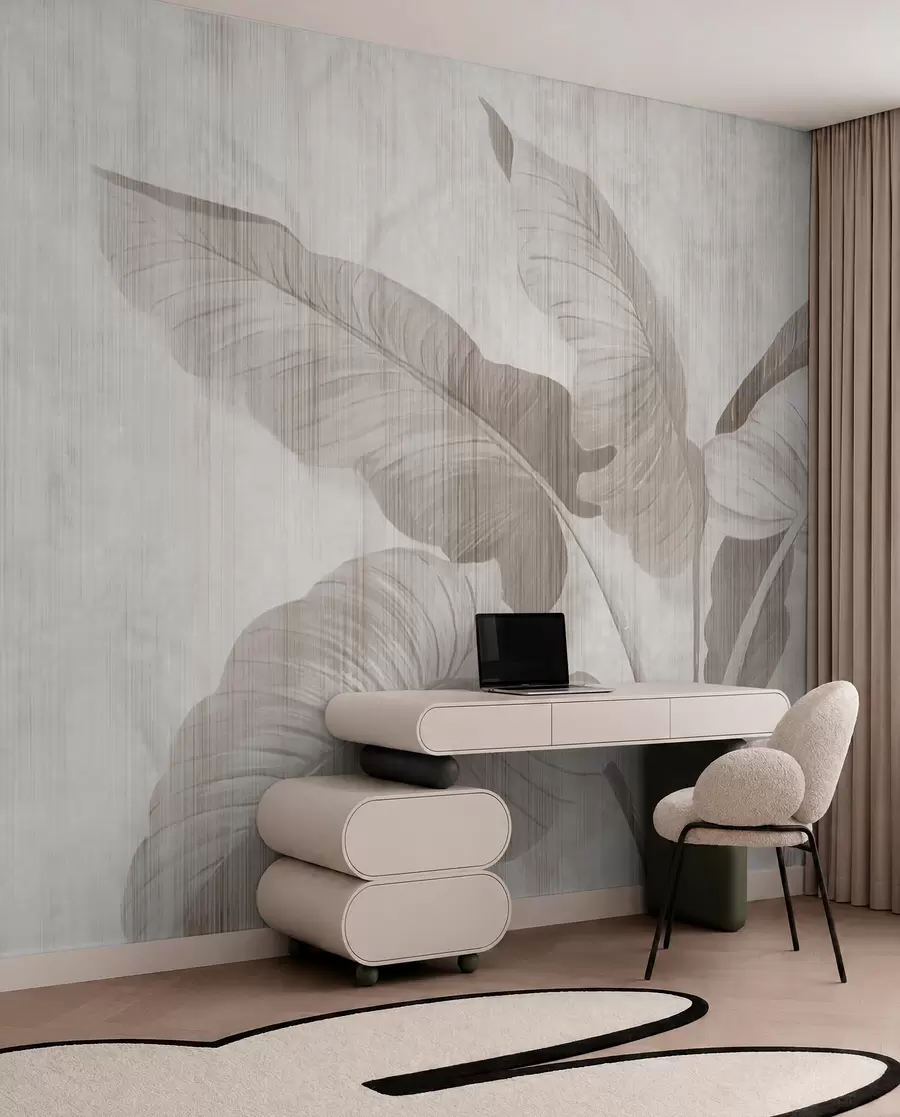 Fototapet Tropiska blad i grunge-stil u00299d2