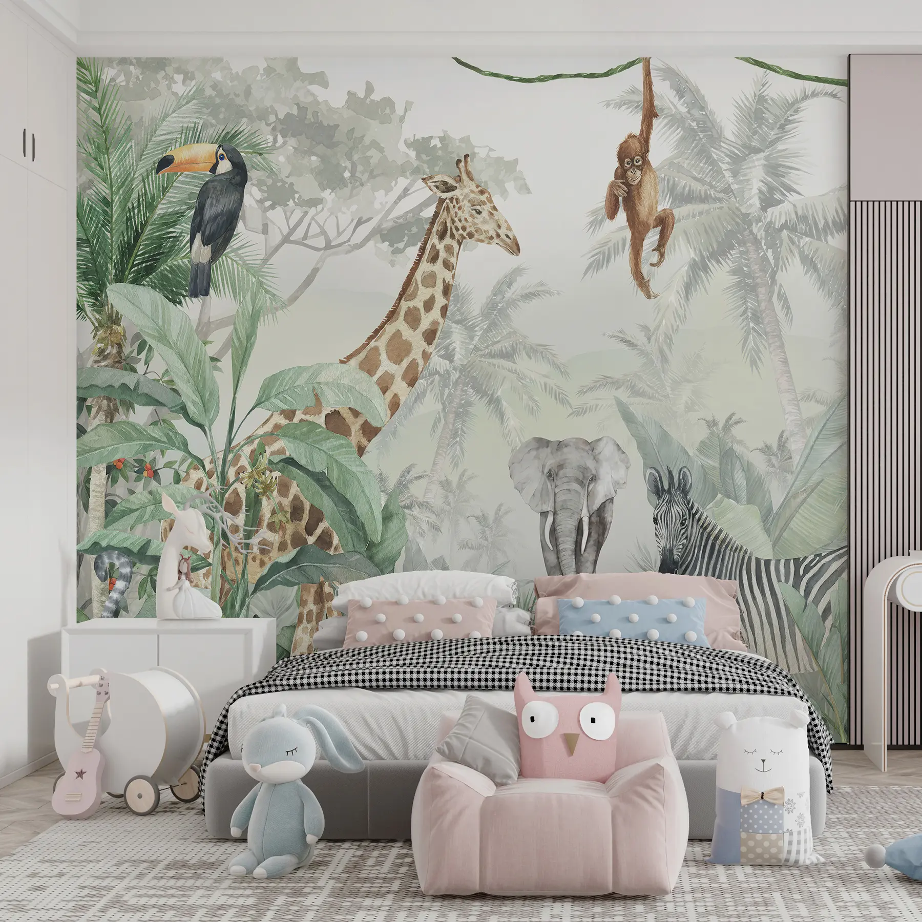 Fototapet Djungel panorama med djur u74709d1