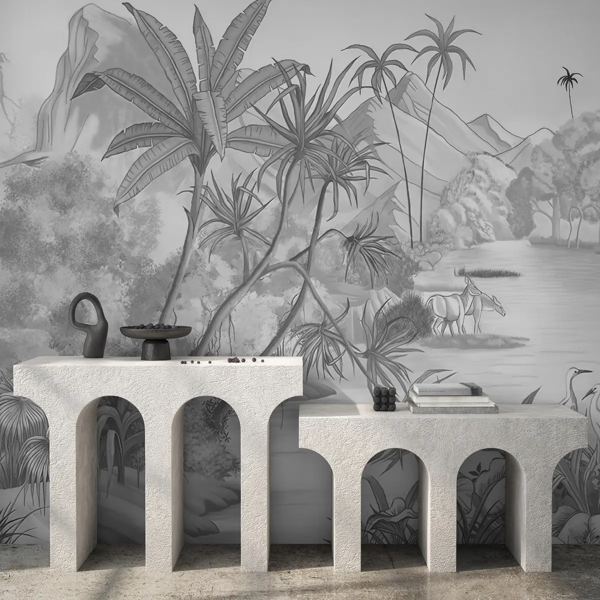 Fototapet Svartvita tropiker u59039d1