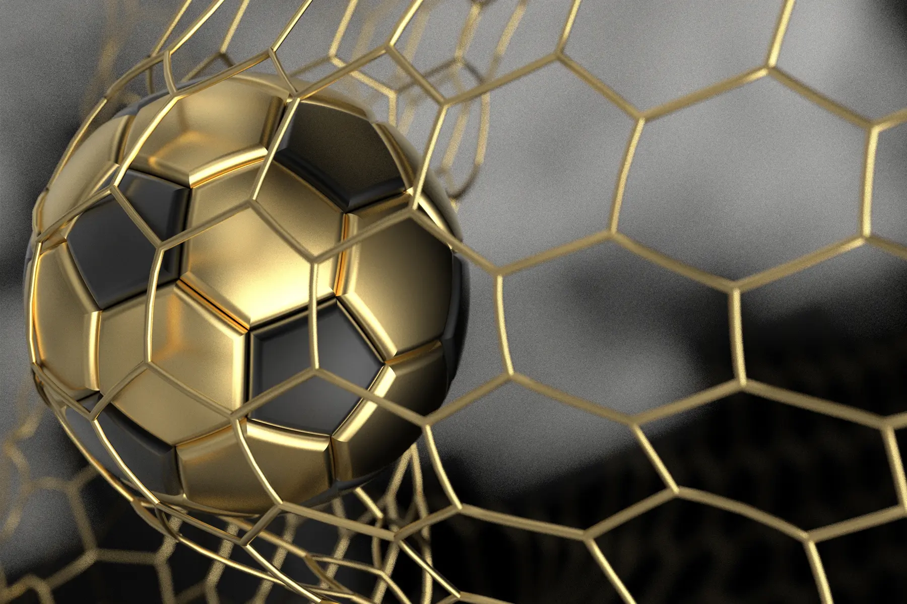 Fototapet En fotboll i mål u73010d3