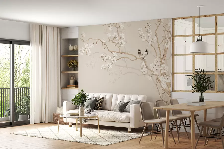 Fototapet Magnoliaträd i trädgården u25842d1