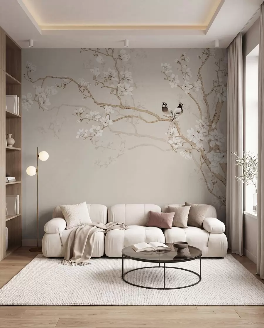 Fototapet Magnoliaträd i trädgården u25842d1