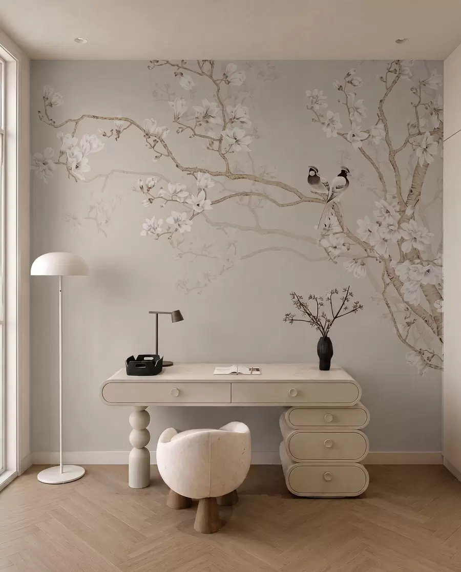 Fototapet Magnoliaträd i trädgården u25842d1