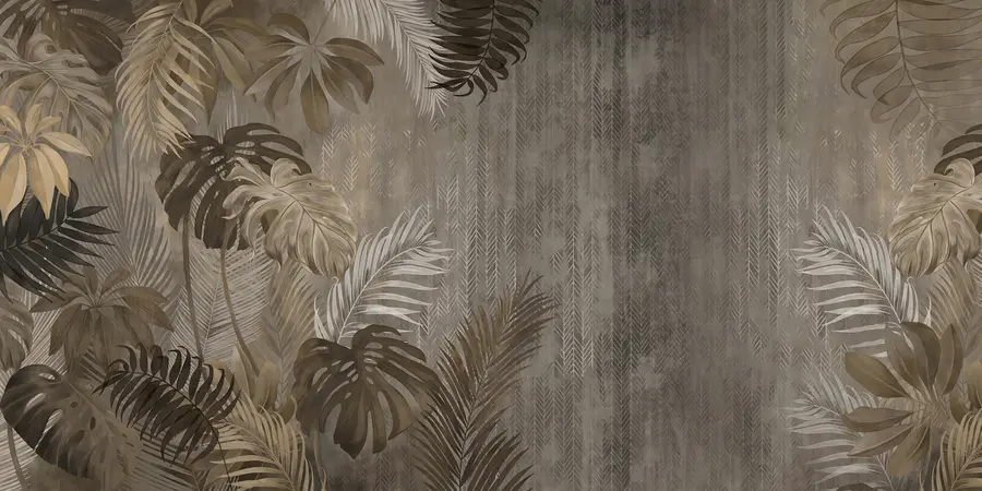 Fototapet Tropiska blad i grunge-stil u97012d2