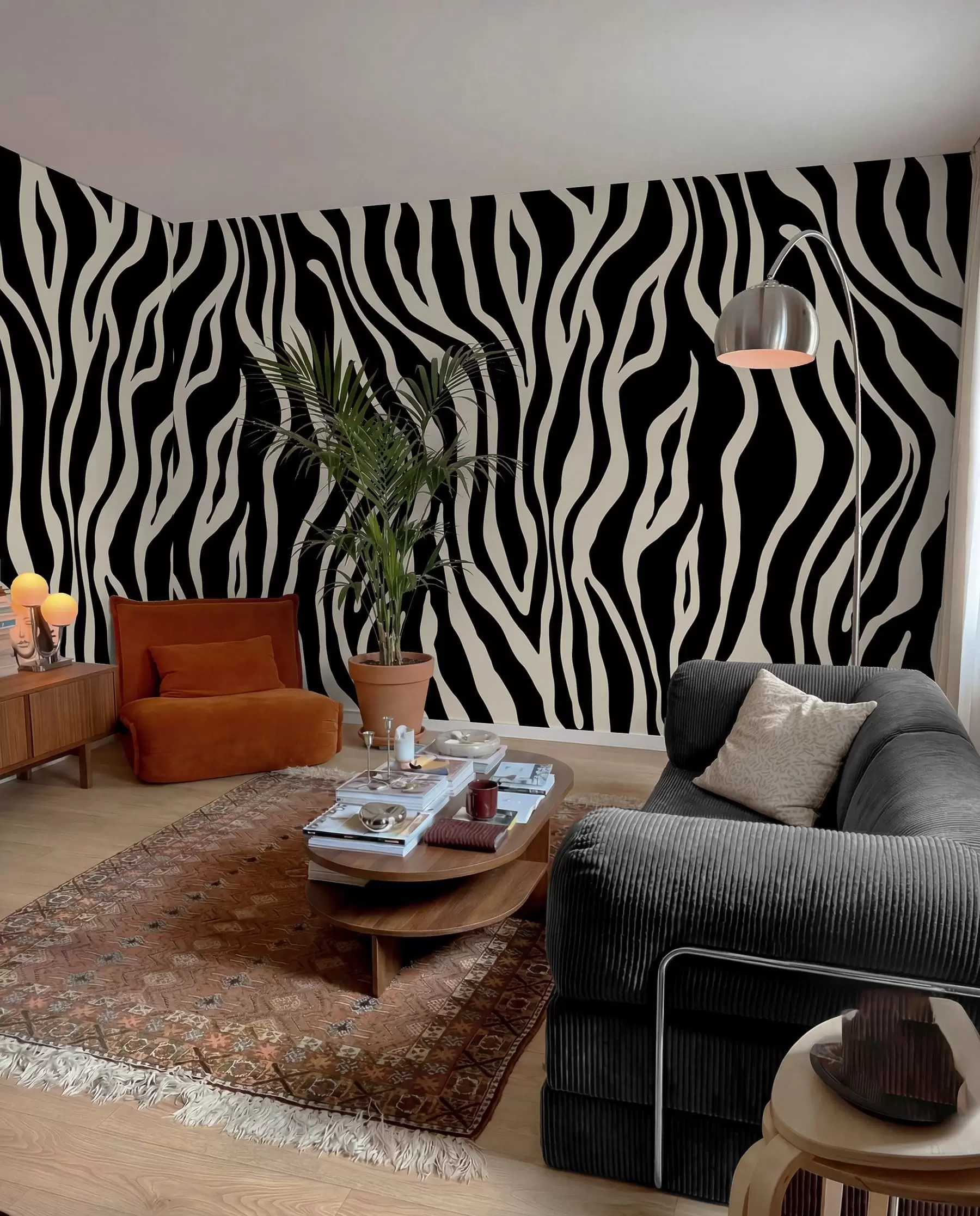 Fototapet Vektortryck av zebraskinn i svartvita färger u99173v3