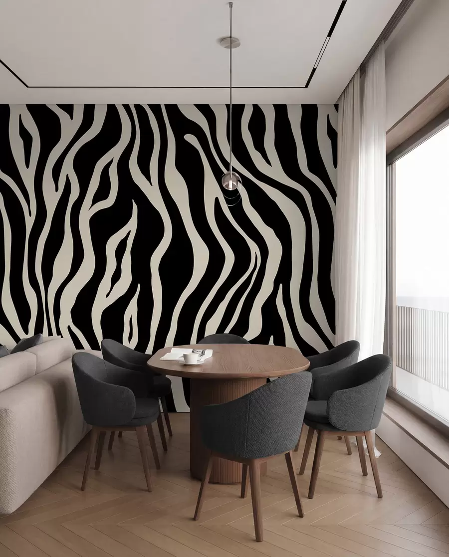 Fototapet Vektortryck av zebraskinn i svartvita färger u99173v3