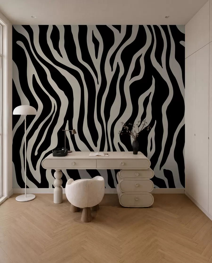Fototapet Vektortryck av zebraskinn i svartvita färger u99173v3